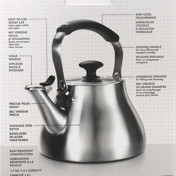 OXO Brew Classic Vintage Style Stainless Steel Teapot - Picture 7 of 7